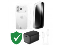 Combo VIP iPhone 17 Pro cũ (Cốc 40W+Cáp C to C Mophie+Dán ZAGG+PPF+VIP 1 đổi 1 12 Tháng)