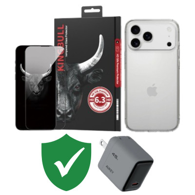 Combo VIP iPhone 17 Pro (Cốc 45W Aukey+Dán KINGBULL+Ốp MIPOW+VIP 1 đổi 1 12 Tháng) SKU: COMBO00425