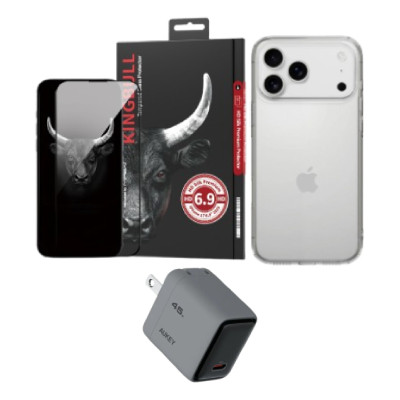 Combo VIP iPhone 17 Pro Max (Cốc 45W Aukey+Dán KINGBULL+Ốp MIPOW) SKU: COMBO00461