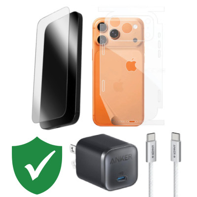 Combo VIP iPhone 17 Pro Max cũ (Cốc 45W+Cáp C to C Anker+Dán ZAGG+PPF+VIP 1 đổi 1 12 Tháng) SKU: COMBO00533