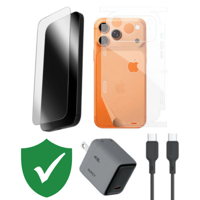 Combo VIP iPhone 17 Pro Max cũ (Cốc 45W+Cáp C to C Aukey+Dán ZAGG+PPF+VIP 1 đổi 1 12 Tháng) SKU: COMBO00534