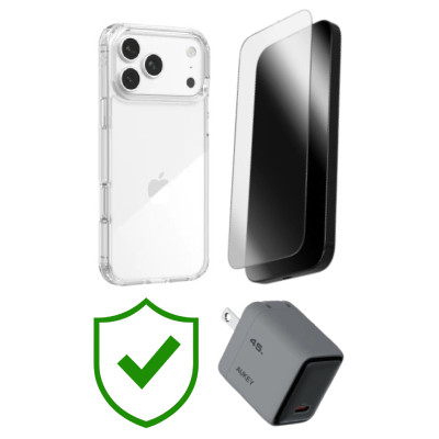 Combo VIP iPhone 17 Pro Max (Cốc 45W Aukey+Dán ZAGG+Ốp ZAGG+VIP 24 Tháng toàn diện)