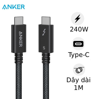 Cáp sạc Anker Thunderbolt 5 240W 80gbps 1M A84N1
