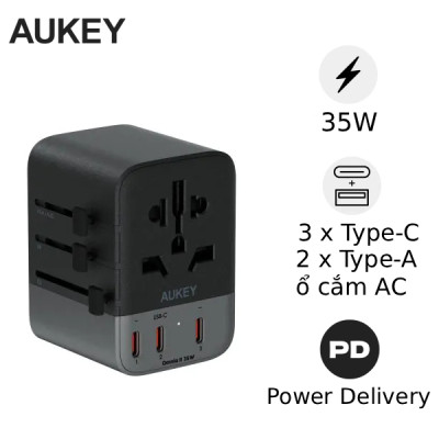 Cốc sạc đa năng Aukey PA-TA07A PD35W nhiều cổng
