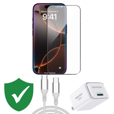 Combo VIP iPhone 16 Pro cũ (Cốc 30W+Cáp C to C Innostyle+Dán Dekey+VIP 1 đổi 1 12 Tháng)