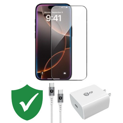 Combo VIP iPhone 16 Pro cũ (Cốc 20W+Cáp C to C 9fit+Dán Dekey+VIP 1 đổi 1 12 Tháng)