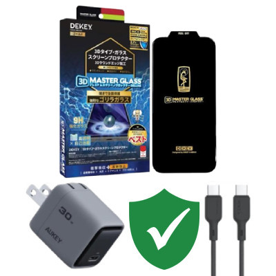 Combo VIP iPhone 16 Pro Max cũ (Cốc 30W+Cáp C to C Aukey+Dán Dekey+VIP 1 đổi 1 12 Tháng)
