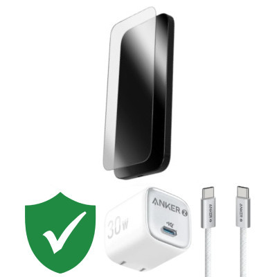Combo VIP iPhone 17 cũ (Cốc 30W+Cáp C to C Anker+Dán ZAGG+VIP 1 đổi 1 12 Tháng)