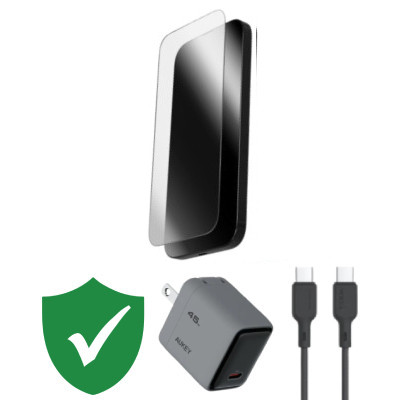 Combo VIP iPhone 17 Pro cũ (Cốc 45W+Cáp C to C Aukey+Dán ZAGG+VIP 1 đổi 1 12 Tháng)