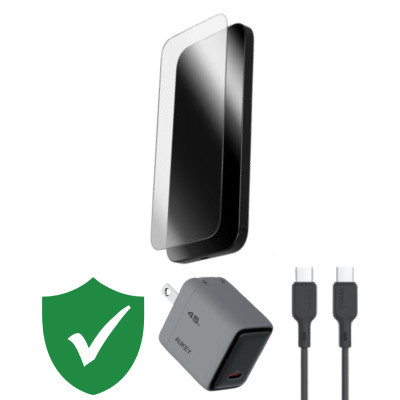 Combo VIP iPhone 17 Pro Max cũ (Cốc 45W+Cáp C to C Aukey+Dán Zagg+VIP 1 đổi 1 12 Tháng)