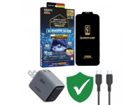 Combo VIP iPhone 16 Pro Max cũ (Cốc 30W+Cáp C to C Aukey+Dán Dekey+VIP 1 đổi 1 12 Tháng)
