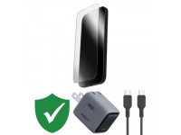 Combo VIP iPhone 17 cũ (Cốc 30W+Cáp C to C Aukey+Dán ZAGG+VIP 1 đổi 1 12 Tháng)