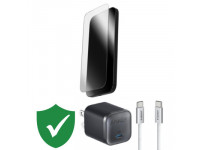 Combo VIP iPhone 17 Pro cũ (Cốc 45W+Cáp C to C Anker+Dán ZAGG+VIP 1 đổi 1 12 Tháng)