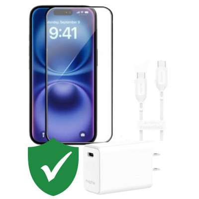 Combo VIP iPhone 16 cũ (Cốc 30W+Cáp C to C Mophie+Dán Dekey+VIP 1 đổi 1 12 Tháng)