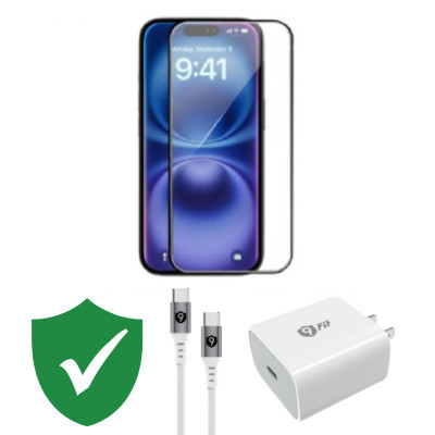Combo VIP iPhone 15 Plus cũ (Cốc 20W+Cáp C to C 9FIT+Dán KINGBULL+VIP 1 đổi 1 12 Tháng)