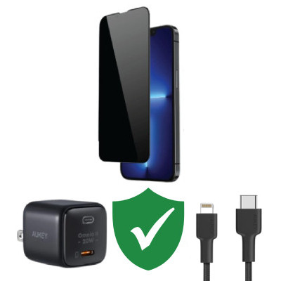 Combo VIP iPhone 13/ 13 Pro cũ (Cốc 20W+Cáp C to L Aukey+Dán DEKEY+VIP 1 đổi 1 12 Tháng)