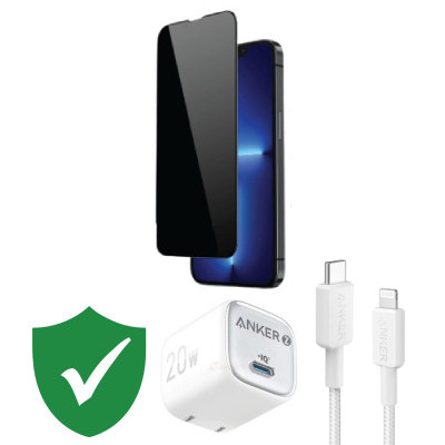 Combo VIP iPhone 13/ 13 Pro cũ (Cốc 20W+Cáp C to L ANKER+Dán DEKEY+VIP 1 đổi 1 12 Tháng)