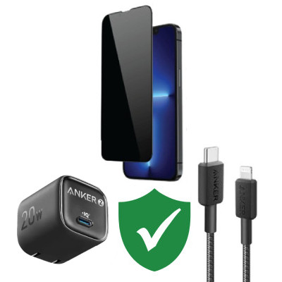 Combo VIP iPhone 14 Plus cũ (Cốc 20W+Cáp C to L ANKER+Dán DEKEY+VIP 1 đổi 1 12 Tháng)