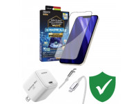 Combo quà VIP cho iPhone 12/12 Pro cũ (Cốc 20W+Cáp C to L Innostyle+Dán DEKEY+VIP 1 đổi 1 12 Tháng)