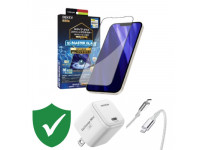 Combo quà VIP cho iPhone 12/12 Pro Max cũ (Cốc 20W+Cáp C to L Innostyle+Dán DEKEY+VIP 1 đổi 1 12 Tháng)