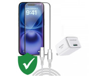 Combo VIP iPhone 16 cũ (Cốc 30W+Cáp C to C Innostyle+Dán Dekey+VIP 1 đổi 1 12 Tháng)