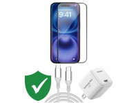 Combo VIP iPhone 15 Plus cũ (Cốc 20W+Cáp C to C Innostyle+Dán KINGBULL+VIP 1 đổi 1 12 Tháng)