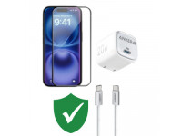 Combo VIP iPhone 15 cũ (Cốc 20W+Cáp C to C ANKER+Dán KINGBULL+VIP 1 đổi 1 12 Tháng)