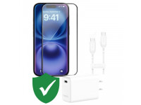 Combo VIP iPhone 16 cũ (Cốc 30W+Cáp C to C Mophie+Dán Dekey+VIP 1 đổi 1 12 Tháng)