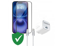 Combo VIP iPhone 16 cũ (Cốc 30W+Cáp C to C Anker+Dán Dekey+VIP 1 đổi 1 12 Tháng)