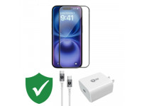Combo VIP iPhone 15 cũ (Cốc 20W+Cáp C to C 9FIT+Dán KINGBULL+VIP 1 đổi 1 12 Tháng)