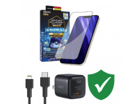Combo VIP iPhone 12 Pro Max cũ (Cốc 20W+Cáp C to L Aukey+Dán DEKEY+VIP 1 đổi 1 12 Tháng)