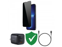 Combo VIP iPhone 14 Plus cũ (Cốc 20W+Cáp C to L Aukey+Dán DEKEY+VIP 1 đổi 1 12 Tháng)