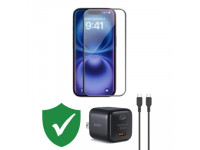 Combo VIP iPhone 15 Plus cũ (Cốc 20W+Cáp C to C Aukey+Dán KINGBULL+VIP 1 đổi 1 12 Tháng)