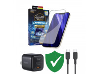 Combo VIP iPhone 15 Pro cũ (Cốc 20W+Cáp C to C Aukey+Dán DEKEY+VIP 1 đổi 1 12 Tháng)