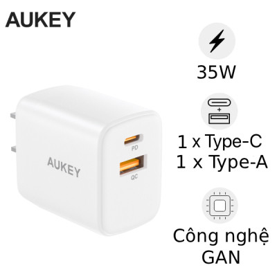 Củ sạc Aukey PA-F3T-WHT 35W