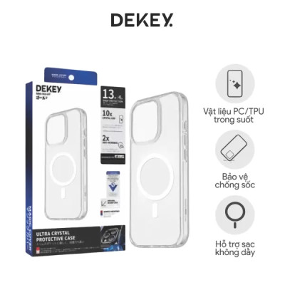 Ốp lưng Magsafe iPhone 16 Pro DEKEY Cover Ultral Crystal