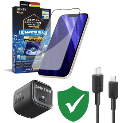 Combo VIP iPhone 14 Plus cũ (Cốc 20W+Cáp C to L ANKER+Dán DEKEY+VIP 1 đổi 1 12 Tháng)