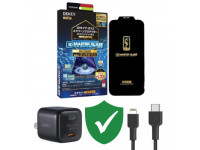 Combo VIP iPhone 14 cũ (Cốc 20W+Cáp C to L Aukey+Dán DEKEY+VIP 1 đổi 1 12 Tháng)