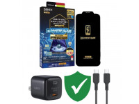 Combo VIP iPhone 15 Pro Max cũ (Cốc 20W+Cáp C to C Aukey+Dán Dekey+VIP 1 đổi 1 12 Tháng)