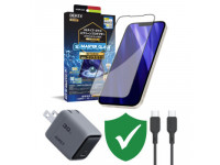 Combo VIP iPhone 16 cũ (Cốc 30W+Cáp C to C Aukey+Dán Dekey+VIP 1 đổi 1 12 Tháng)