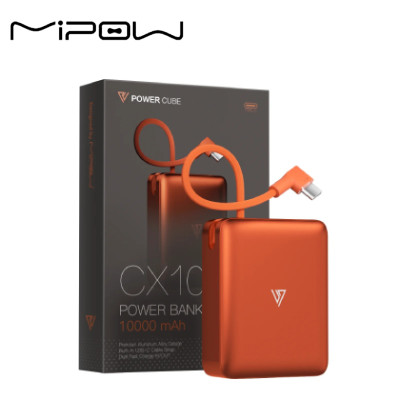 Pin dự phòng MIPOW Ultra Mini Aluminum 10000mAh tích hợp cáp USB-C