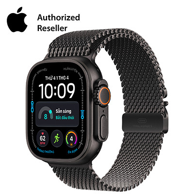 Apple Watch Ultra 4 49mm GPS + Cellular - Viền Titan dây Milan size S Đen