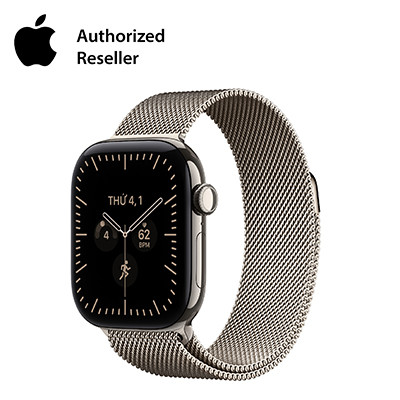 Apple Watch Series 12 42mm GPS + Cellular - Viền Titan, Dây Milan Tự Nhiên
