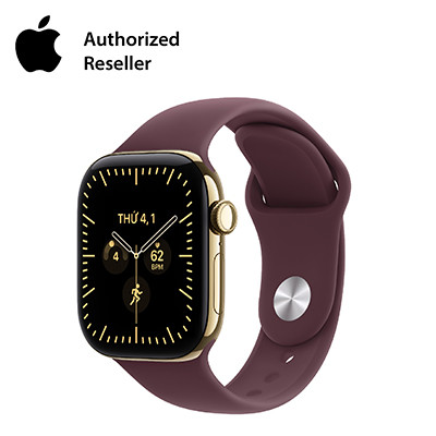 Apple Watch Series 12 42mm GPS + Cellular - Viền Titan, Dây Cao Su Size S/M Vàng Óng