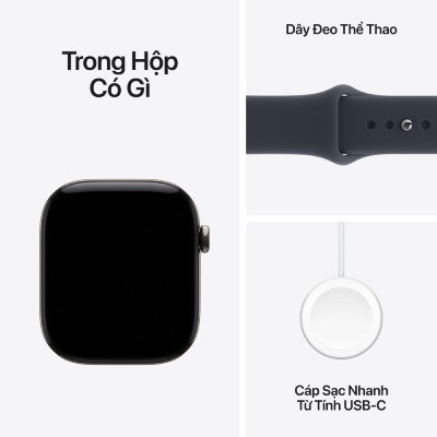 Apple Watch Series 12 46mm GPS + Cellular - Viền Titan, Dây Cao Su Size S/M 8