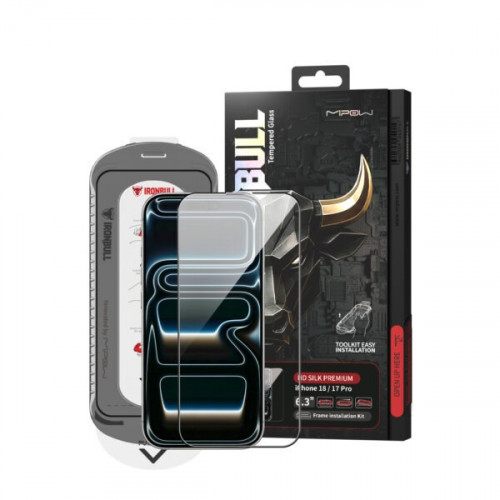 Cường lực iPhone 18 Pro/17 Pro Mipow Ironbull HD Premium Silk