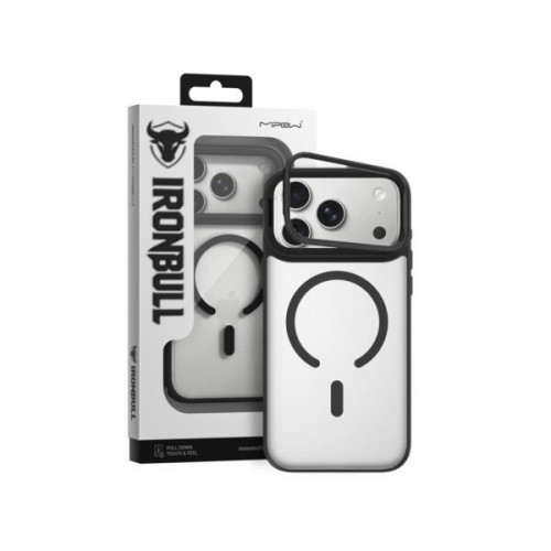 Ốp lưng MagSafe iPhone 18 Pro Mipow Ironbull MATTEX tích hợp giá đỡ camera Đen