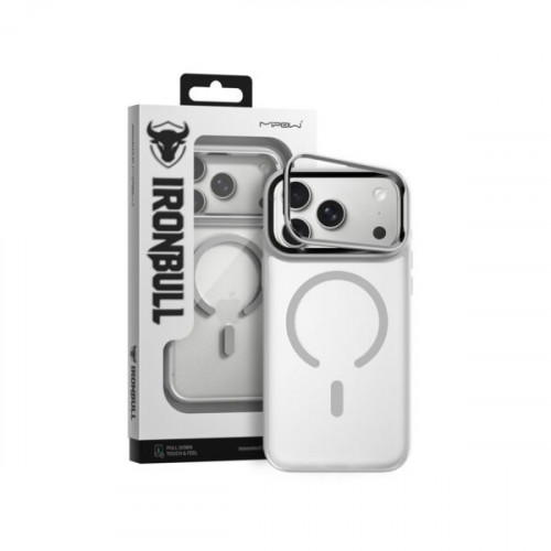 Ốp lưng MagSafe iPhone 18 Pro Mipow Ironbull MATTEX tích hợp giá đỡ camera Xám Nhạt