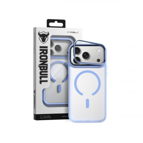Ốp lưng MagSafe iPhone 18 Pro Mipow Ironbull MATTEX tích hợp giá đỡ camera Xanh Nhạt