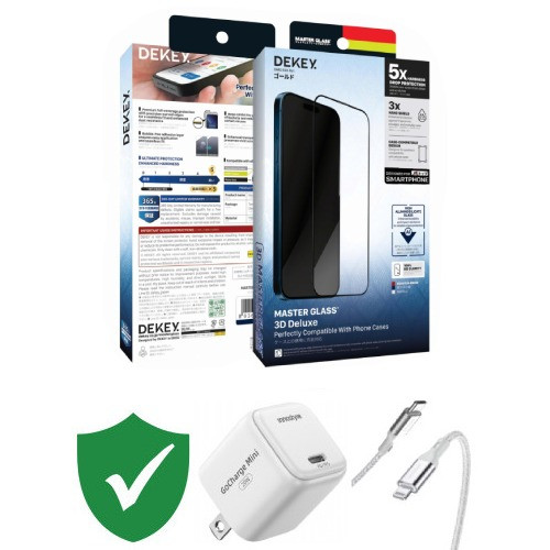 Combo quà VIP cho iPhone 12/12 Pro Max cũ (Cốc 20W+Cáp C to L Innostyle+Dán DEKEY+VIP 1 đổi 1 12 Tháng)